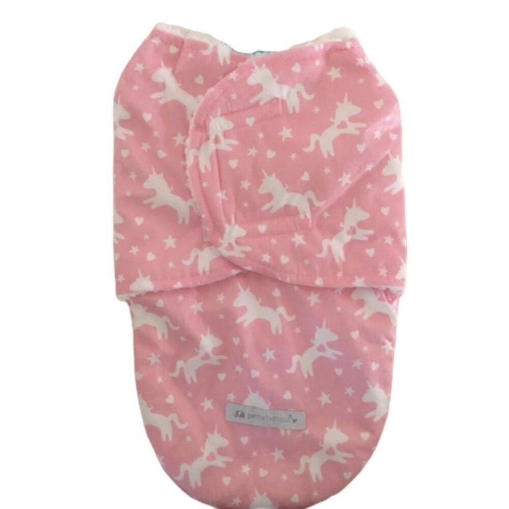 Petite lโamour Baby Girls Swaddle Sleep Sack (0-3M) White Pink Floral